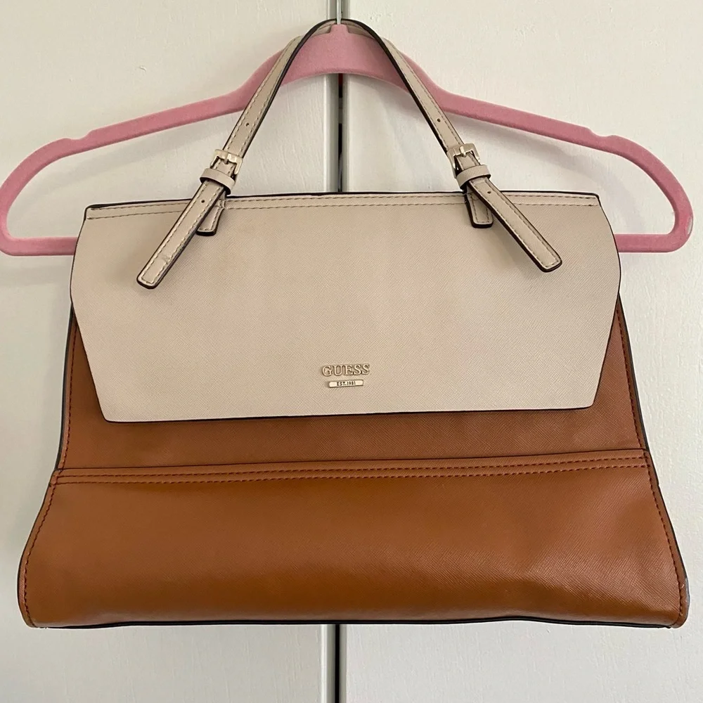 Guess Flap Shoulder Bag (Tan/Natural) - Picture 1 of 4
